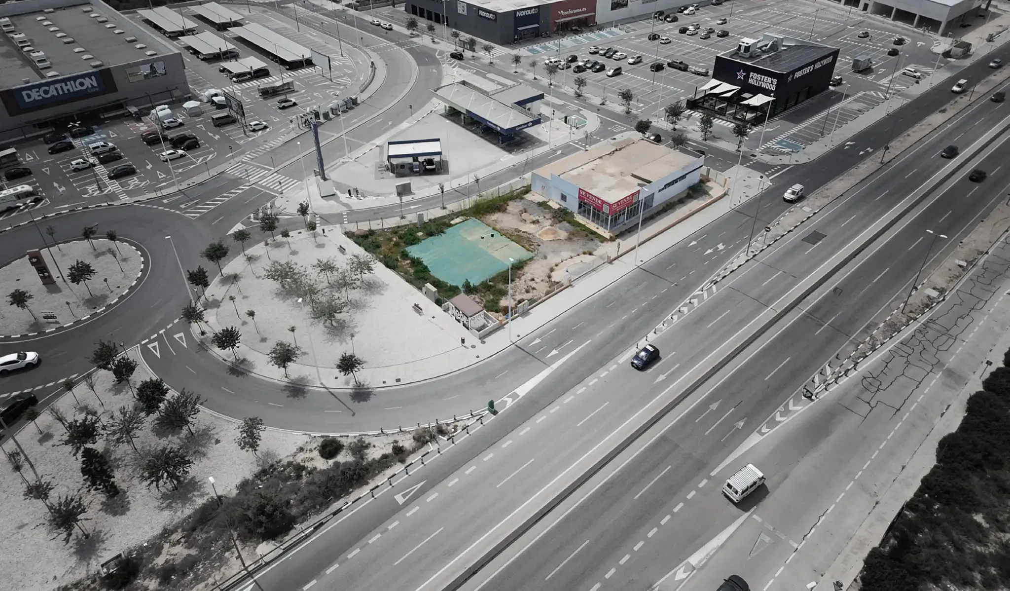 Vista aérea adicional de la parcela E29 en venta en Elche cerca de L'Aljub